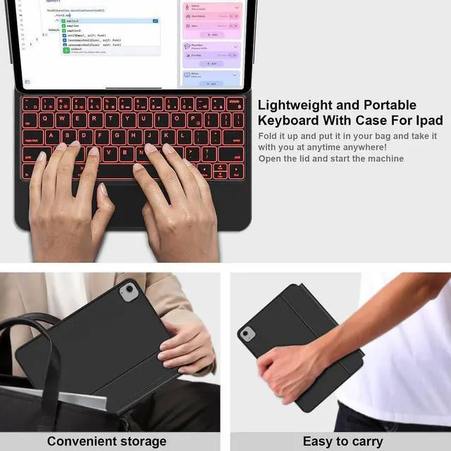 Alt view image 6 of 7 - Keyboard Case for iPad Air 11-inch M4/M3 / Air 5th 4th Generation - Magic-Style Magnetic Keyboard Case with Multi-Touch Trackpad Compatible with Apple iPad Air 11 M4/M3/M2 (2026/2025/2024), Air 5