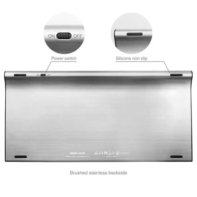 Alt view image 2 of 7 - 2.4G Wireless Keyboard Stainless Steel Ultra Slim Keyboard for Computer/Desktop/PC/Laptop/Surface/Smart TV and Windows 11/10 / 8/7 / Vista/XP Built in Rechargeable Battery