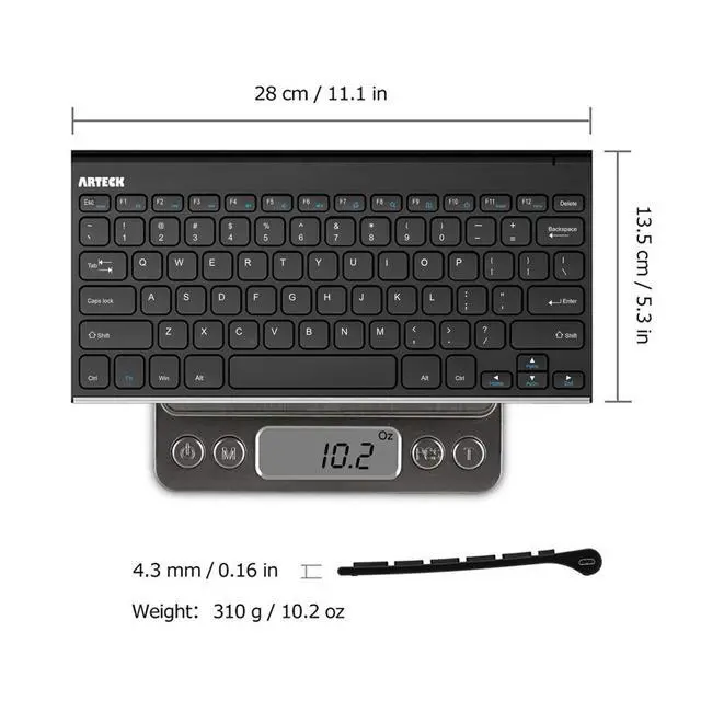 Alt view image 6 of 7 - 2.4G Wireless Keyboard Stainless Steel Ultra Slim Keyboard for Computer/Desktop/PC/Laptop/Surface/Smart TV and Windows 11/10 / 8/7 / Vista/XP Built in Rechargeable Battery
