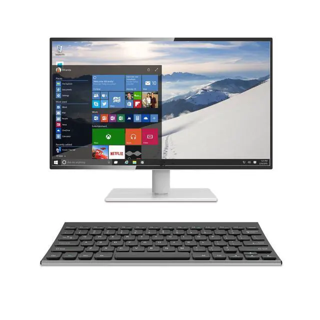 Alt view image 7 of 7 - 2.4G Wireless Keyboard Stainless Steel Ultra Slim Keyboard for Computer/Desktop/PC/Laptop/Surface/Smart TV and Windows 11/10 / 8/7 / Vista/XP Built in Rechargeable Battery