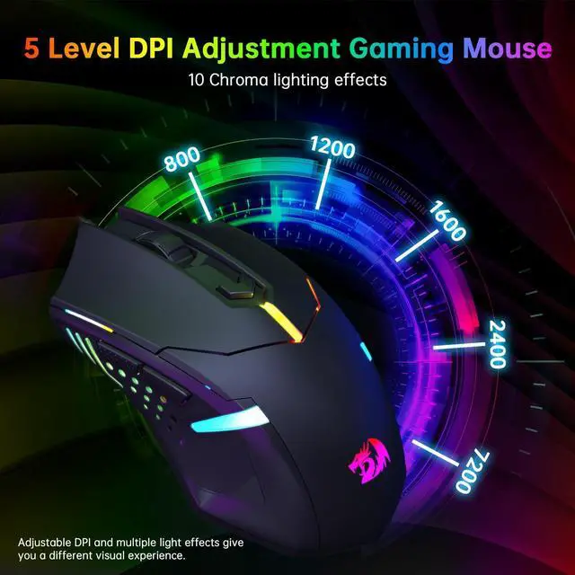 Alt view image 4 of 7 - S101-3 Wired RGB Backlit Gaming Keyboard and Mouse Combo, Programmable Keyboard and Mouse (800-7200DPI), Gaming Headset Mouse Pad Combo All in 1 PC Gamer Bundle for Windows PC (Black)