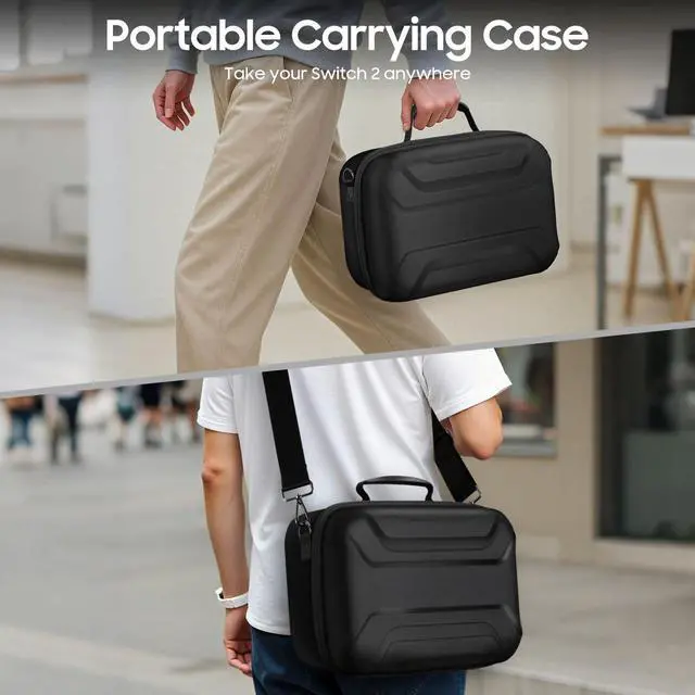 Alt view image 6 of 7 - Storage Case for Nintendo Switch 2 (2025), Hard Shell Full Protection All In One Travel Carrying Case with 23 Game Card & 2 Micro SD Card Slots, for Switch 2 Accessories Pro Controller (Black)
