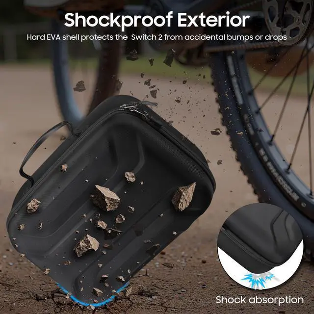 Alt view image 5 of 7 - Storage Case for Nintendo Switch 2 (2025), Hard Shell Full Protection All In One Travel Carrying Case with 23 Game Card & 2 Micro SD Card Slots, for Switch 2 Accessories Pro Controller (Black)