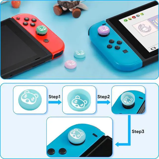 Alt view image 6 of 7 - Nintendo Switch Accessories Bundle, 10 in 1 Switch (NOT OLED/Lite) Accessories Kit with Carrying Case, Soft TPU Clear Cover, Screen Protector and Joy-Con Thumb Grip, Galaxy