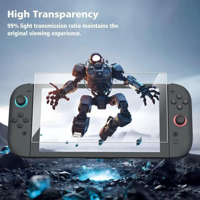 Alt view image 3 of 7 - 2-Pack Screen Protector for Nintendo Switch 2 (2025), Tempered Glass Film, Anti-Scratch Premium HD Clear & Case Friendly for Switch 2025 7.9-inch Screen