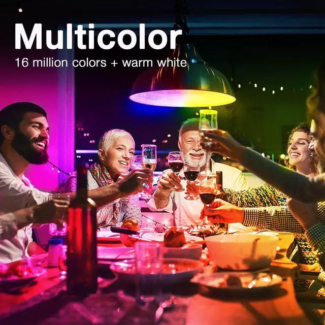 Alt view image 2 of 7 - Smart Light Bulbs, RGBCW Wi-Fi Color Changing Led Bulbs Compatible with Alexa & Google Home Assistant, A19 E26 9W 800LM Multicolor Bulb, No Hub Required, 6 Pack