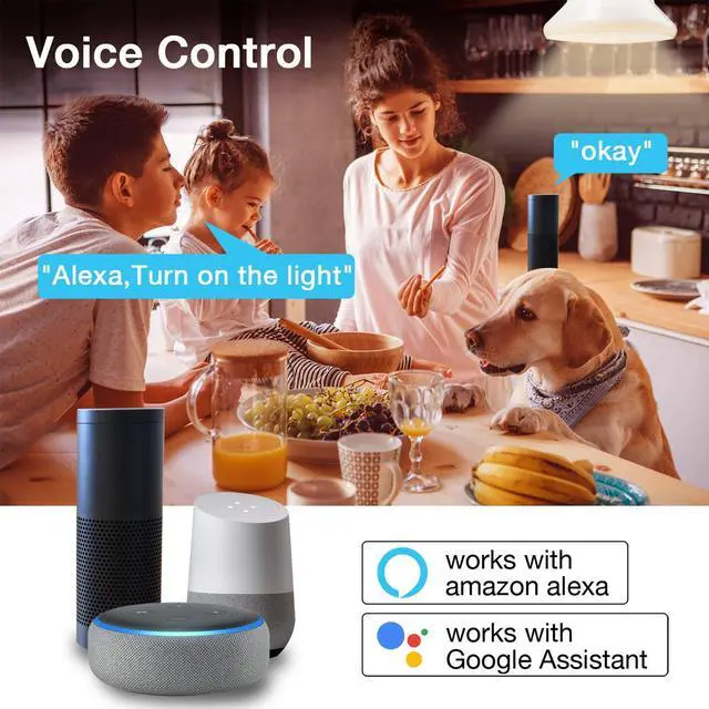 Alt view image 3 of 7 - Smart Light Bulbs, RGBCW Wi-Fi Color Changing Led Bulbs Compatible with Alexa & Google Home Assistant, A19 E26 9W 800LM Multicolor Bulb, No Hub Required, 6 Pack