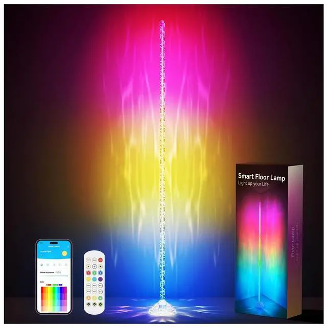 Main image of Crystal Floor Lamp RGB+IC Corner Lamp with Magic Color, APP & Remote Control, 220 Lumens for Mood, NOT for Lighting, for Corner Decoration (Installation Requires Skill and Patience)