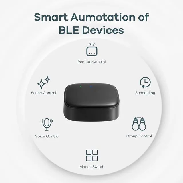 Alt view image 2 of 7 - Outdoor Lights Smart Hub, Bluetooth Mesh Networks Group Control 32 Devices, 43 Dynamic Preset Scenes and Multiple Music via Remote Control, USB Charged, Work with Alexa and Google Assistant