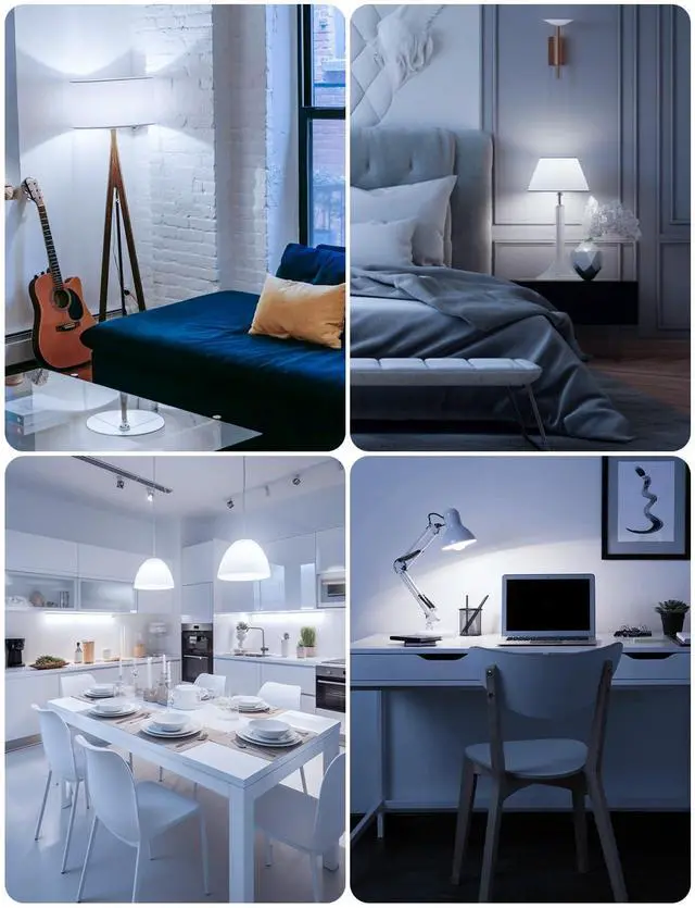 Alt view image 7 of 7 - LED Light Bulbs, A19 5000K Daylight Light Bulbs 100 Watt Equivalent, 1500LM Bright White Light Bulbs, E26 Standard Base, Non-Dimmable, 15 Watt Lightbulbs for Home Office, 12 Pack