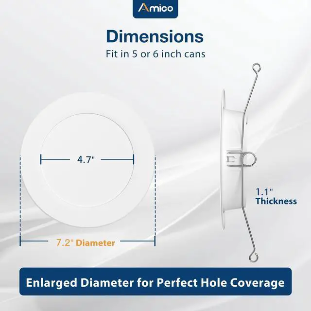 Alt view image 4 of 6 - 1 Pack 5/6 inch 5CCT LED Recessed Lighting, 1050LM Ultra-Thin Flat LED Can Lights, Dimmable, IC Rated, 12W Eqv 110W, 2700K/3000K/4000K/5000K/6000K Selectable, Retrofit Installation- ETL & FCC