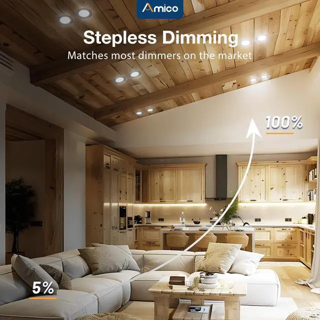 Alt view image 3 of 7 - Black 1 Pack 6 Inch 5CCT Ultra-Thin LED Recessed Ceiling Light with J-Box, 2700K/3000K/3500K/4000K/5000K Selectable, 12W Eqv 110W, Dimmable Canless Downlight, 1050LM High Brightness, ETL&FCCHS