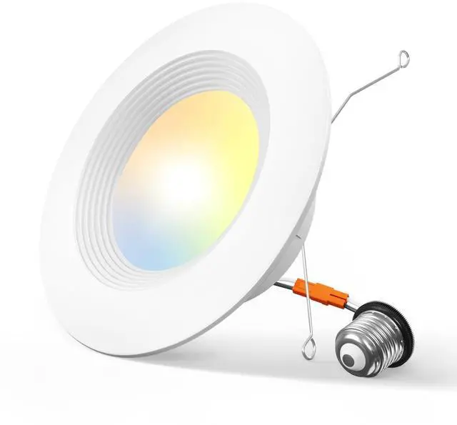 Main image of 1 Pack 5/6 inch 5CCT LED Recessed Lighting, Dimmable, IC & Damp Rated, 12.5W=100W, 950LM Can Lights with Baffle Trim, 2700K/3000K/4000K/5000K/6000K Selectable, Retrofit Installation - ETL & FCC