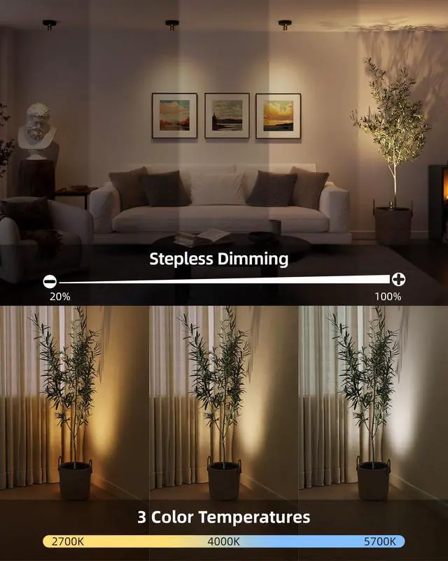 Alt view image 3 of 7 - Spotlight Indoor, Rechargeable Mini LED Spot Lights, Wireless uplights Indoor with Remote, Dimmable, 3 Color Temps, Timer, Accent Lighting for Picture, Plant, Art, Displays (2-Pack)