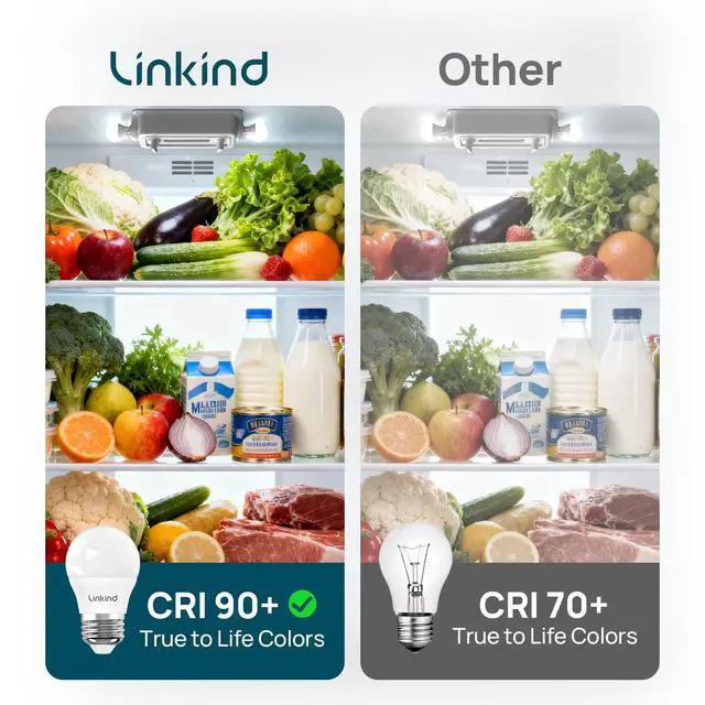 Alt view image 3 of 7 - Led Refrigerator Light Bulbs, A15 Fridge Light Bulbs 40 Watts Equivalent Waterproof, 600LM Appliance Light Bulb 120V Non-dimmable 5W LED Bulbs for Freezer, E26 Base, Daylight 5000K, 2 Pack