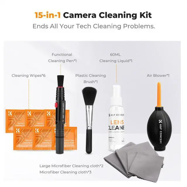 Alt view image 2 of 7 - 15-1 Professional Cleaning Kit for DSLR Cameras and Sensitive Electronics, Bundle with Lens Cleaner - Camera Accessories & Photography Accessorie for DSLR Camera Lens Filter Cell Phones