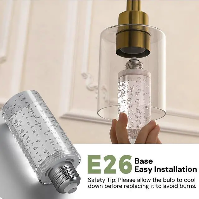 Alt view image 6 of 7 - LED Light Bulbs,E26 LED Bulbs Soft White 3000K,40W Equivalent,500 Lumen Dimmable,5 watt Acrylic Bubble Light Bulb Replacement for Vanity Lighting Fixtures,Chandeliers,Wall Sconces 3 Pack