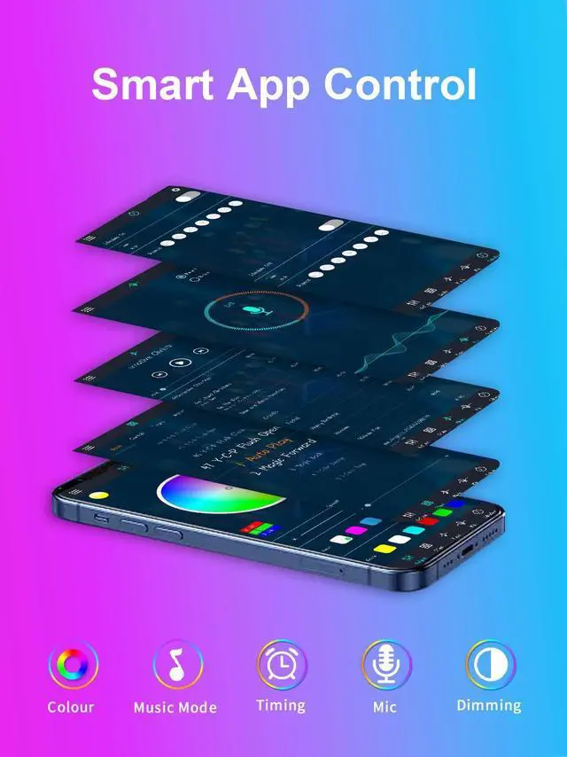 Alt view image 3 of 6 - LED Lights for TV, 16.4ft LED Lights for 45-75 Inch TVs, RGB TV Backlight Behind, Music Sync Bluetooth APP & Remote Control Strip Lights USB Powered for Bedroom, Gaming, Home Décor