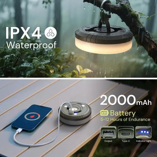 Alt view image 7 of 7 - LED Upgraded 2 Packs Camping String Lights, 4 in 1 Quick Recovery Waterproof Camping Lights, 32.8FT with 8 Modes, Camping Essentials for Yard, Tent, Hiking, Patio, and Christmas Decor