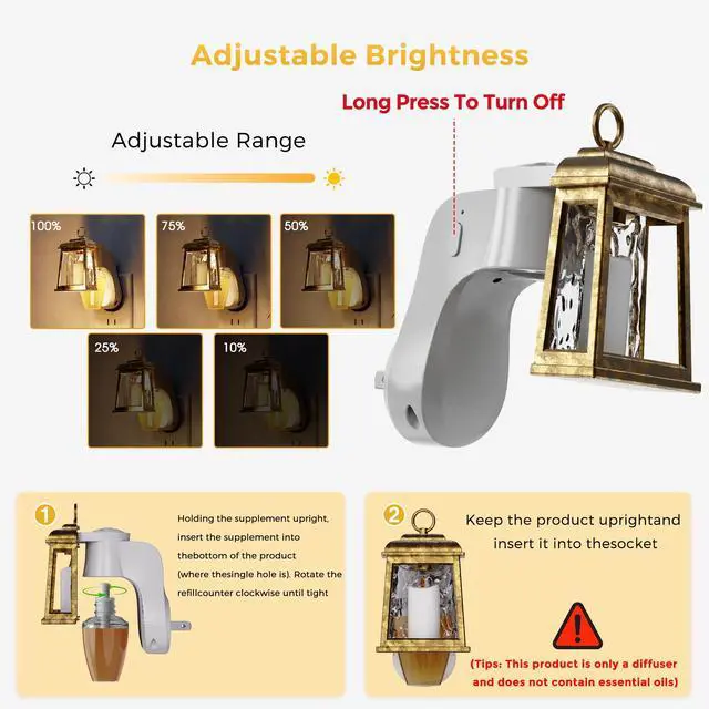 Alt view image 3 of 7 - LED Wall Fragrance Plug in with Candle Night Light Compatible with Bath and Body Works Fragrance, Wall Plug Essential Oil Diffuser with Nightlight for Hallway, Bathroom (1 Pack)