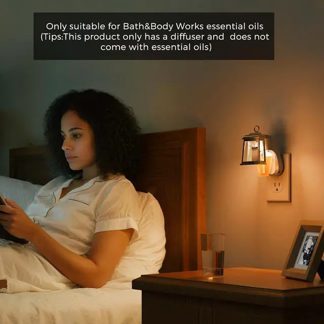 Alt view image 7 of 7 - LED Wall Fragrance Plug in with Candle Night Light Compatible with Bath and Body Works Fragrance, Wall Plug Essential Oil Diffuser with Nightlight for Hallway, Bathroom (1 Pack)