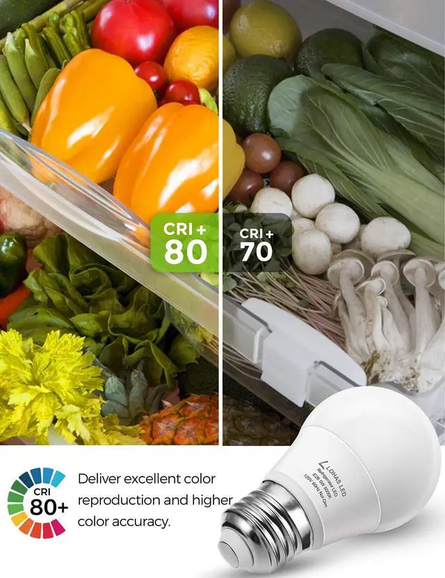 Alt view image 6 of 7 - LED Refrigerator Light Bulb, 40W Equivalent 120V A15 Fridge Waterproof Bulbs, 5W E26 Medium Base Daylight White 5000K for Freezer Home Kitchen Lighting, Non-dimmable, 2 Pack