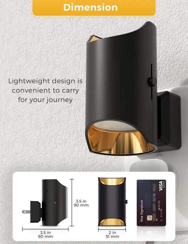 Alt view image 6 of 7 - LED Night Light, Amber & Yellow Night Lights Plug into Wall, Dimmable Light Sensor, Soft Night Light, Sleep Light for Kids, Warm Night Light for Bedroom, Hallway, Bathroom, 2 Pack