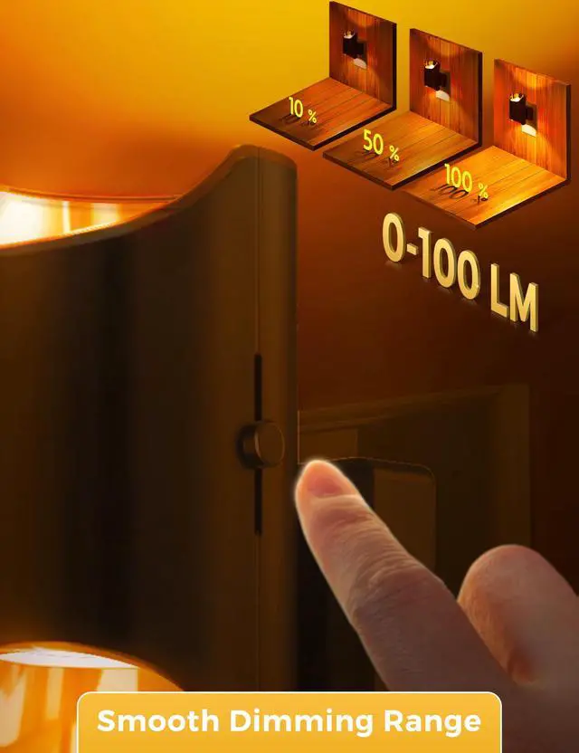 Alt view image 4 of 7 - LED Night Light, Amber & Yellow Night Lights Plug into Wall, Dimmable Light Sensor, Soft Night Light, Sleep Light for Kids, Warm Night Light for Bedroom, Hallway, Bathroom, 2 Pack