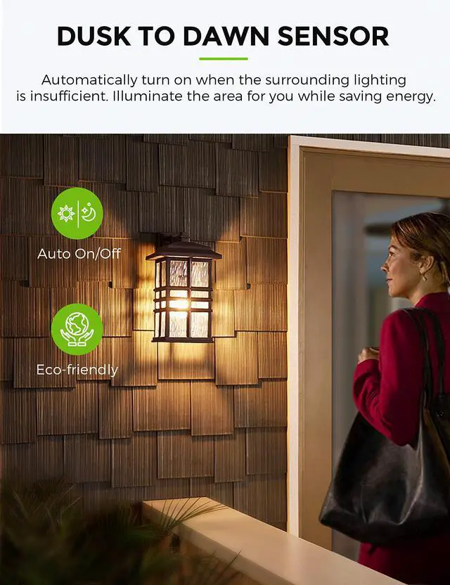 Alt view image 5 of 6 - Dusk to Dawn Sensor Light Bulbs, 40W Equivalent LED Outdoor Lighting, Warm White 2700K Automatic Photocell Light Bulb Outside, A19 6W Bright Porch Light Bulbs, 500LM E26 for Garage Patio,4 Pack