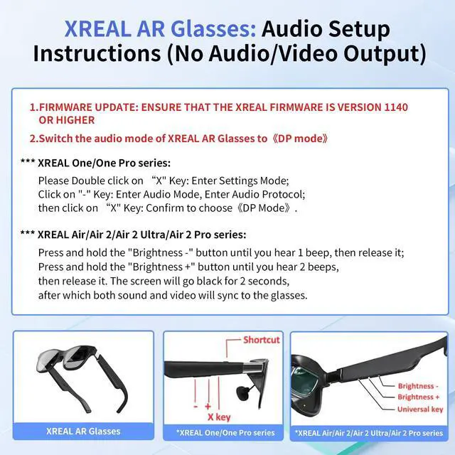 Alt view image 7 of 7 - AR Glasses HDMI to USB-C Display Adapter, 4K@60Hz Play and Charge XR Converter with DC 5V, for XREAL One/Air 2 Pro/RayNeo/Rokid, Switch 2/1, Xbox1, PS4/5, Portable Monitors (Black)