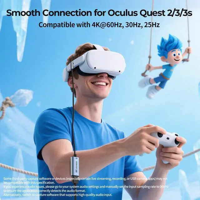 Alt view image 5 of 7 - 4K 60FPS Video Capture Card, L-Shaped USBC, 3.3ft, 1080P 240FPS USB3.0 HDMI to USB A/C Capture Card for Streaming, Works with iPad/Mac OS/PC, Quest 3, OBS, PS5/4, Switch2/1, Xbox/Camera