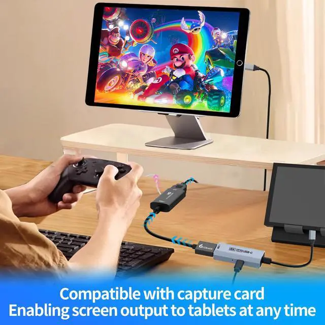 Alt view image 5 of 7 - USB C to HDMI Adapter, 4K@60Hz Output with PD 100W, Compatible with Switch, Handheld Consoles, MacBook, TVs, Capture Cards, and Portable Monitors Silver