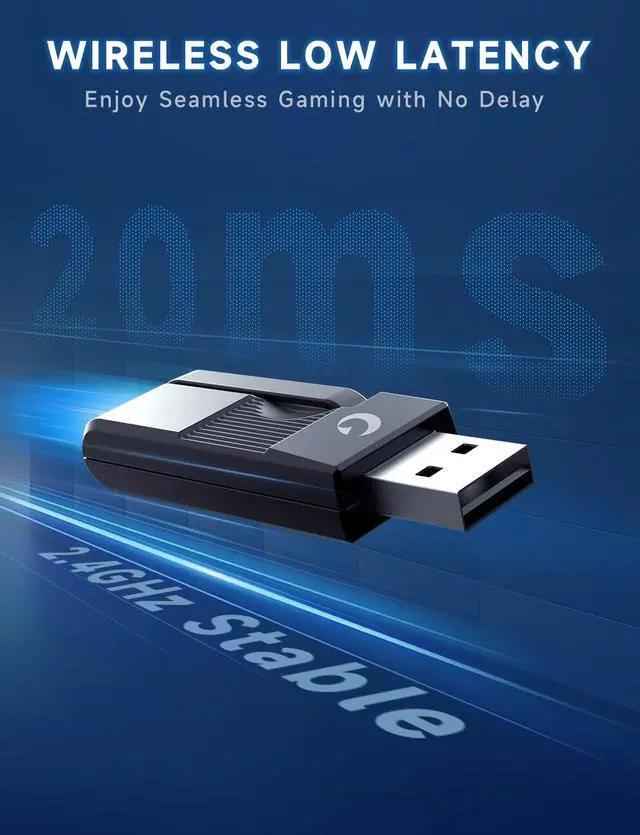 Alt view image 6 of 7 - 2.4GHz Wireless Gaming Headsets for PS5, PS4, PC, Switch - Bluetooth 5.3 Gaming Headphones with Noise Canceling Mic, 7.1 Surround Sound, 70H Battery, Blue Lighting - White