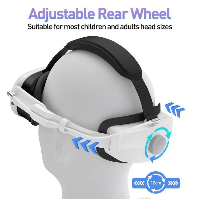Alt view image 3 of 7 - Head Strap with Battery for Meta/Oculus Quest 3/3S, 10000mAh Battery Pack for Extended 4-6 Hrs of Playtime, Fast Charging VR Power, Soft & Skin-Friendly PU Surface Enhanced Support and Balance in VR