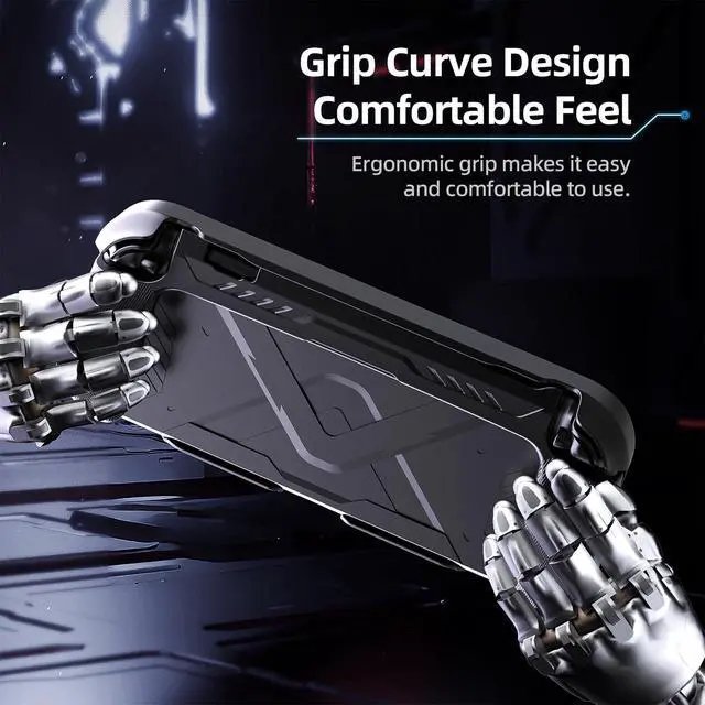 Alt view image 4 of 7 - Protective Case for Nintendo Switch 2 (2025), TPU Middle Frame & PC Front Protector 360° Protection, Non-Slip Ergonomic Grip, Shockproof & Anti-Scratch Shell Cover, Black