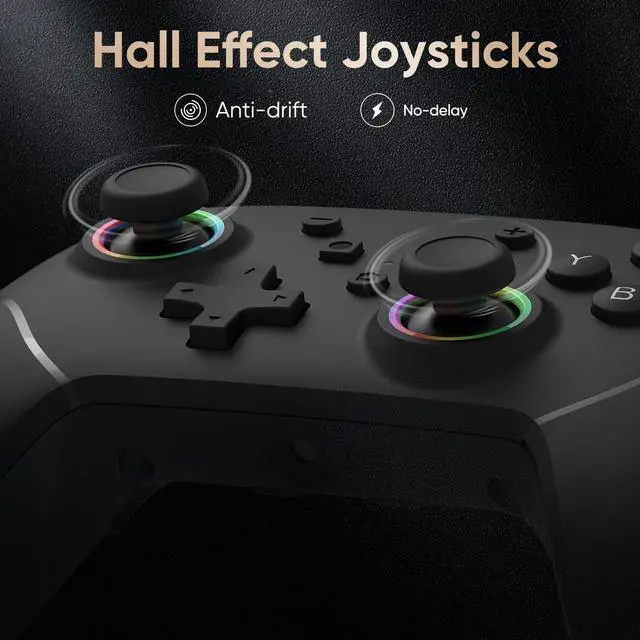 Alt view image 4 of 7 - Wired Pro Controller for Switch 2, C Button, 9-Axis, Hall Effect Joysticks Gamepad, Marco/Programmable, Back Button, Dual Vibration, 3.5mm Audio Jack