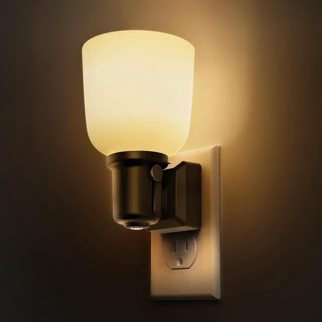 Main image of LED Night Lights Plug into Wall, Vintage Plug in Night Light, Dusk to Dawn Sensor,3000K Soft White, Dimmable 0-100LM, Rustic Farmhouse Nightlight for Bedroom,Bathroom,Stairs,Hallway