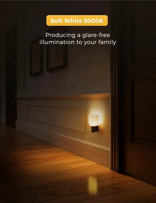 Alt view image 2 of 7 - LED Night Lights Plug into Wall, Vintage Plug in Night Light, Dusk to Dawn Sensor,3000K Soft White, Dimmable 0-100LM, Rustic Farmhouse Nightlight for Bedroom,Bathroom,Stairs,Hallway