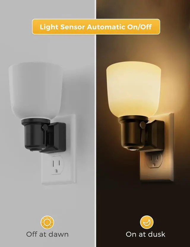 Alt view image 3 of 7 - LED Night Lights Plug into Wall, Vintage Plug in Night Light, Dusk to Dawn Sensor,3000K Soft White, Dimmable 0-100LM, Rustic Farmhouse Nightlight for Bedroom,Bathroom,Stairs,Hallway
