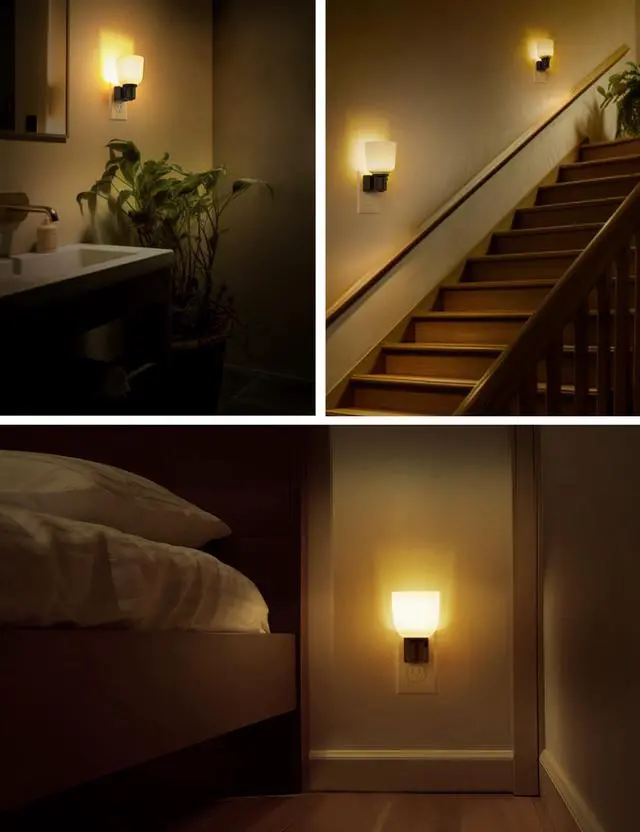 Alt view image 7 of 7 - LED Night Lights Plug into Wall, Vintage Plug in Night Light, Dusk to Dawn Sensor,3000K Soft White, Dimmable 0-100LM, Rustic Farmhouse Nightlight for Bedroom,Bathroom,Stairs,Hallway
