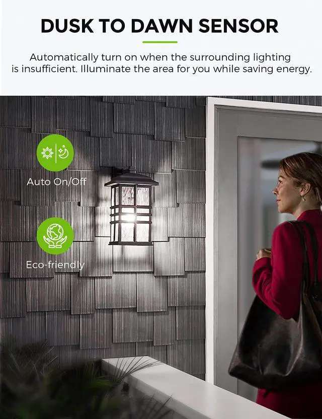 Alt view image 4 of 6 - LED Dusk to Dawn Light Bulbs, E26 Bulb Automatic On/Off, Outdoor Light Bulbs, Daylight Lightbulbs, 12W A19 Led Bulbs, 5000K 1100LM 100W Equivalent Lightbulbs Porch Garage Garden Patio 2 Pack