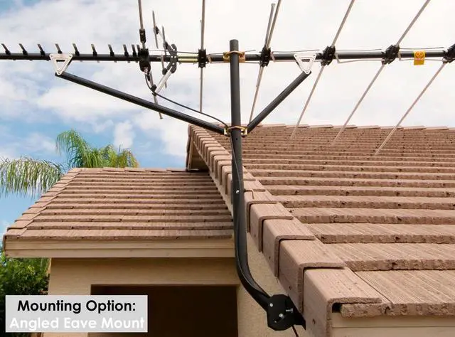 Alt view image 2 of 7 - Universal Antenna Mount - Sturdy Steel Adjustable Mount for Secure TV Antenna Installation, 1.5" Pole Diameter, Extends from 24"- 44", Weather-Resistant, 7" Wall Clearance