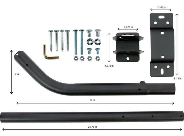 Alt view image 7 of 7 - Universal Antenna Mount - Sturdy Steel Adjustable Mount for Secure TV Antenna Installation, 1.5" Pole Diameter, Extends from 24"- 44", Weather-Resistant, 7" Wall Clearance