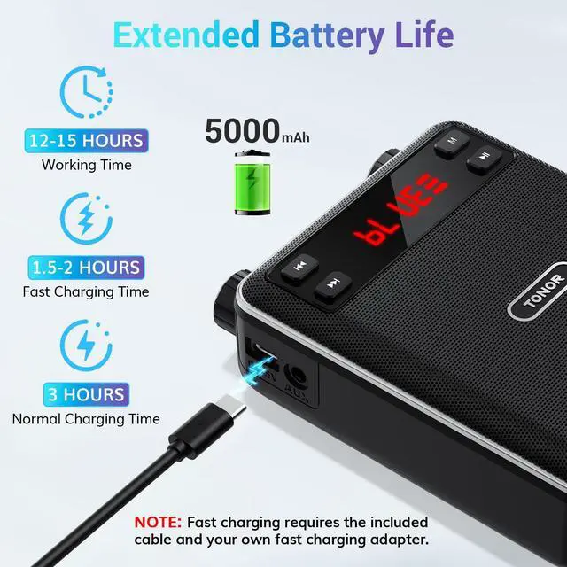 Alt view image 6 of 7 - Voice Amplifier Wireless Microphone 25W, Portable Voice Amplifier for Teachers with Bluetooth Headset Mic, Portable Speaker Megaphone 25 m/82ft for Classroom, Training, Teaching, Yoga, K12