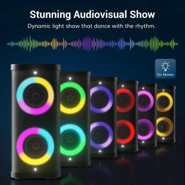 Alt view image 2 of 7 - Karaoke Machine for Adults with 2 UHF Wireless Microphones Microfono, Bluetooth Portable PA Speaker System with Disco Lights Rechargeable Battery, Ideal for Home Karaoke Party Outdoor Events K61