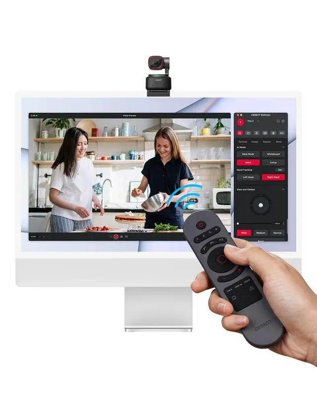 Alt view image 2 of 5 - Tiny 2 Remote Control, Smart Remote for Tiny 2/Tiny 2 Lite/Tiny 4K/1080P Webcam, Wireless Connection via USB Receiver, Combination of Remote Control and Presentation Clicker