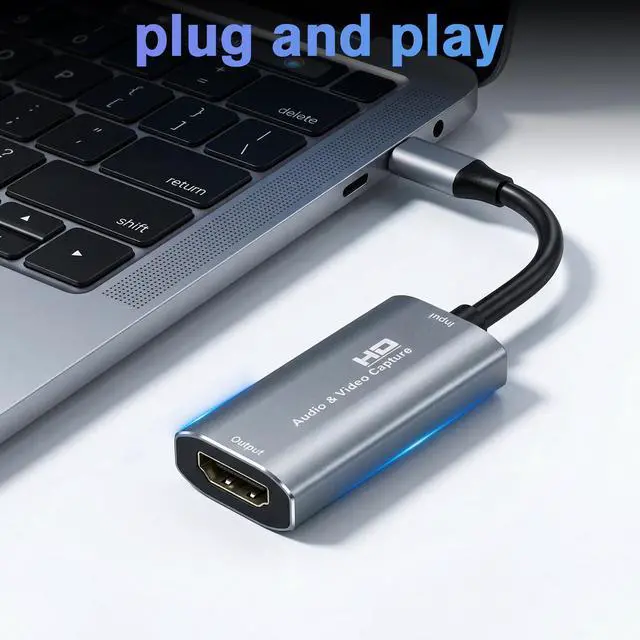 Alt view image 4 of 7 - Video Capture Card, 4K USB3.0 HDMI to USB C, 1080P60FPS HDMI Capture Card for Streaming, Gaming, Video Recording Compatible with Switch, Xbox, PS4, OBS, Windows, Mac OS, Zoom(Silver)