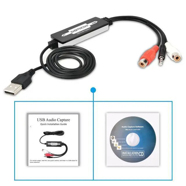 Alt view image 6 of 6 - USB Audio Capture Card Grabber for Vinyl Cassette Tapes to Digital MP3 Converter, Support Mac & Windows 10/8.1/8 / 7 / Vista/XP