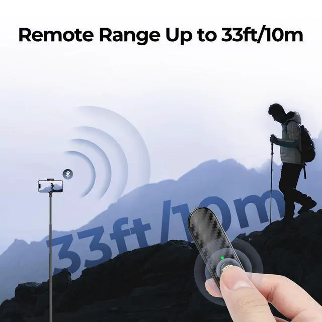 Alt view image 7 of 7 - Bluetooth Remote Shutter, Carbon Fiber Design, Rechargeable Camera Remote Control for iOS & Android Smartphones, Compact and Portable, with Type-C Charging, 10m Remote Range, Bluetooth 5.0