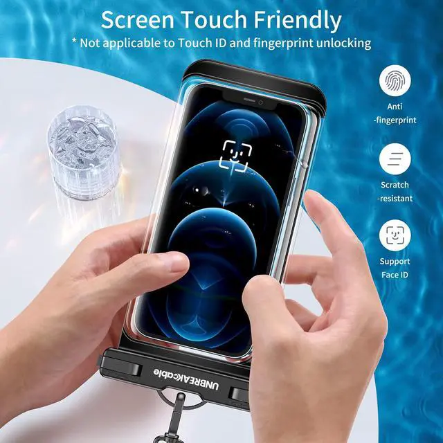 Alt view image 4 of 7 - Waterproof Phone Pouch-2 Pack IPX8 Waterproof Phone Case for iPhone 16 15 14 13 12 11 Pro Max & Samsung S25 S24 S23-Dry Bag & Travel Essentials for Beach, Pool, Kayak & Cruise-7" Black